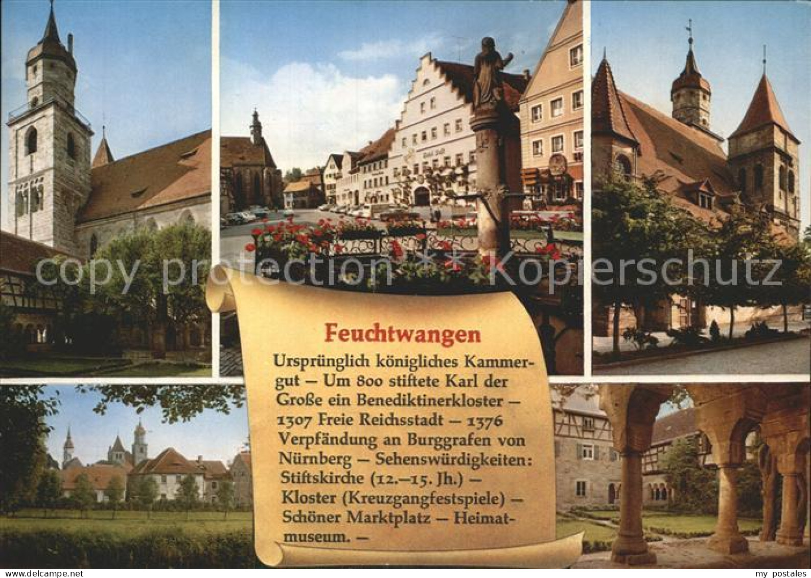 72281750 Feuchtwangen Kirche Marktplatz Brunnen Arkaden Geschichte Feuchtwangen - Feuchtwangen