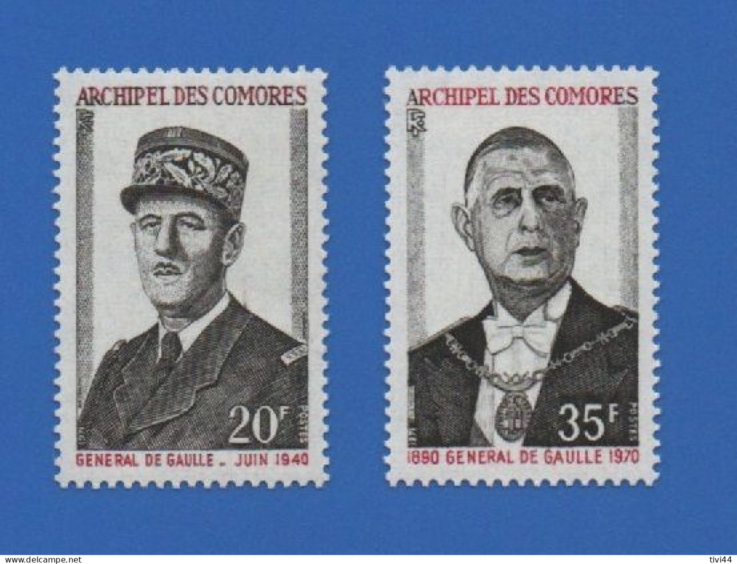 COMORES 77 + 78 NEUFS ** GÉNÉRAL DE GAULLE - Unused Stamps
