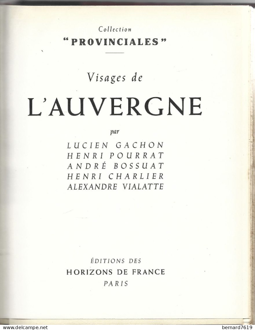 Livre -  Visages De L'auvergne Parlucien Gachon,henri Pourrat, Andre Bossuat,henri Charlier,alexandre Vialatte - Auvergne