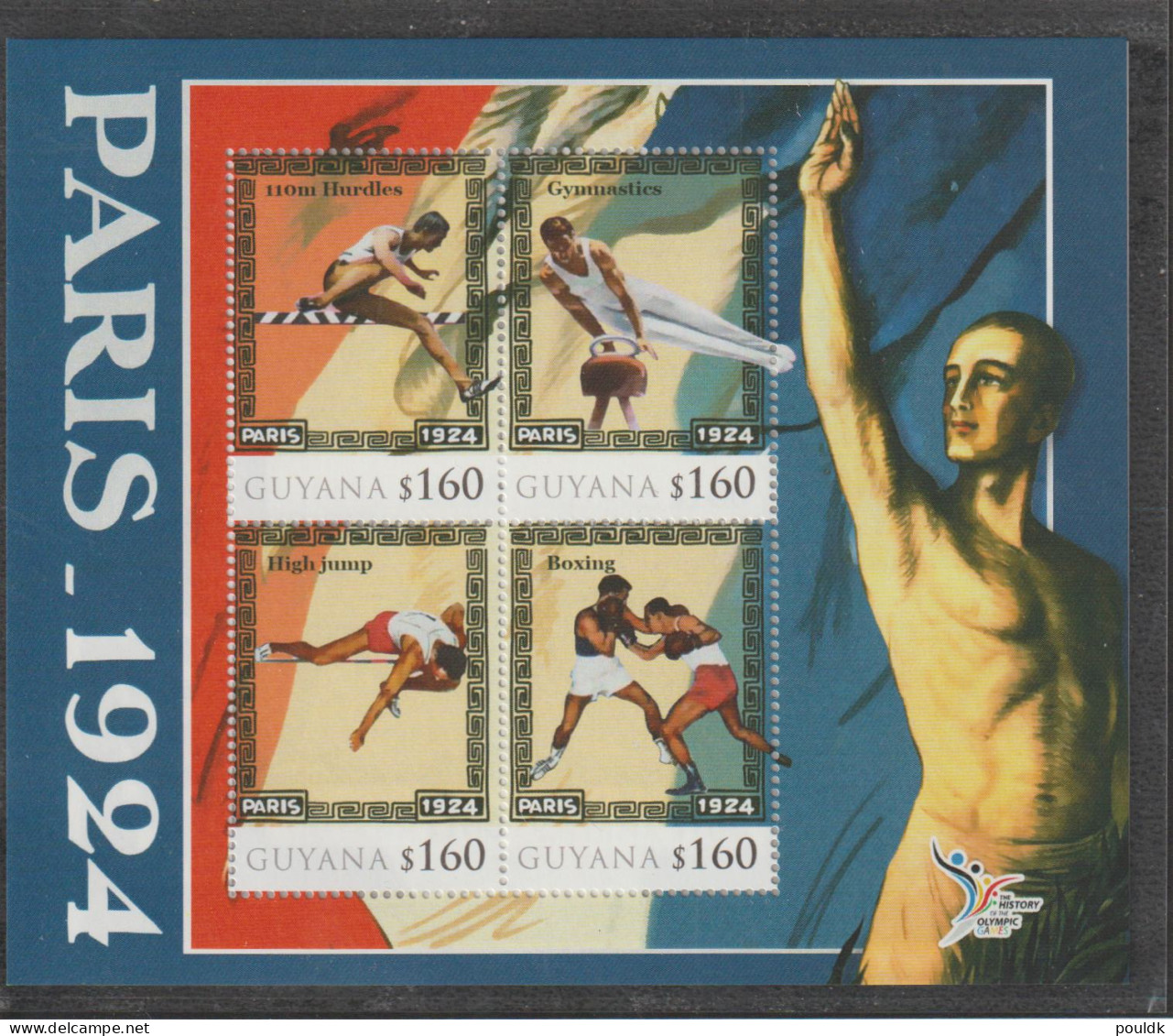 Guyana 2010 1924 Olympic Games Paris Souvenir Sheet MNH/**. Postal Weight Approx 99 Gramms. Please Read Sales - Ete 1924: Paris