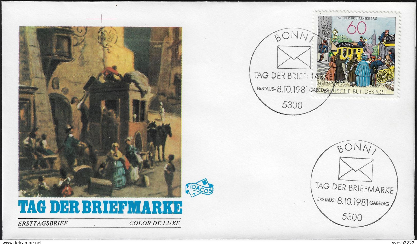 Allemagne 1981 Y&T 944 Sur FDC. Journée Du Timbre. Relais De Poste. Chevaux - Post