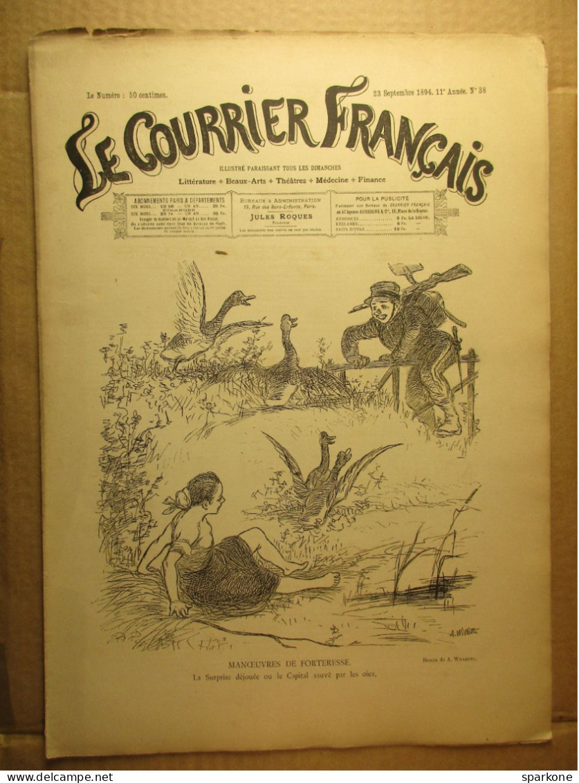 Le Courrier Français - Illustré - 23 Septembre 1894 - N° 38 - Littérature, Beaux Arts, Théatres, Médecine, Finance - Magazines - Before 1900