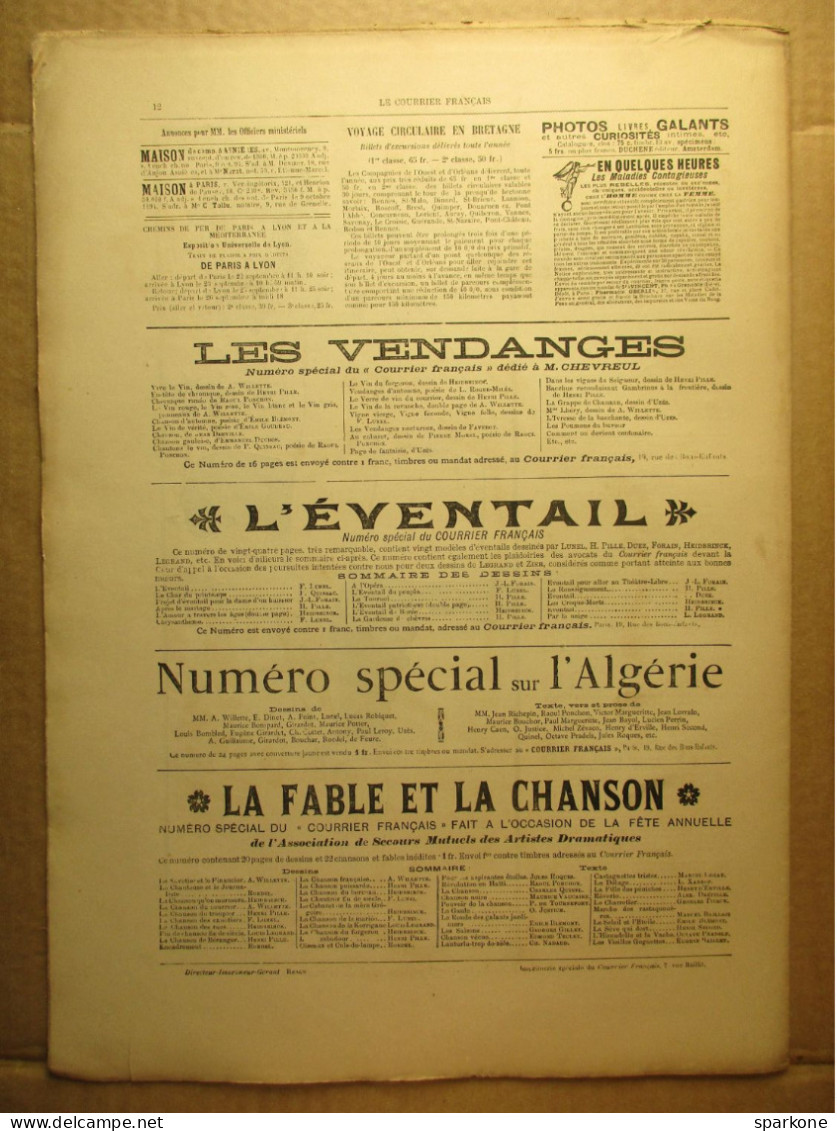 Le Courrier Français - Illustré - 23 Septembre 1894 - N° 38 - Littérature, Beaux Arts, Théatres, Médecine, Finance - Tijdschriften - Voor 1900