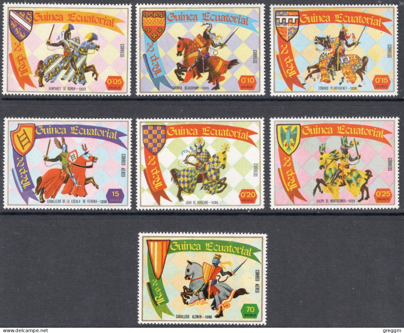 Equatorial Guinea 1978 Set Of Stamps Showing Knights In Unmounted Mint Condition - Guinée Equatoriale