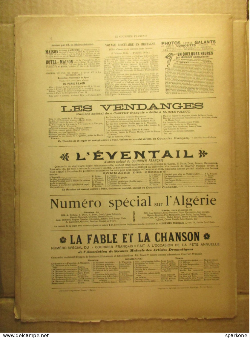 Le Courrier Français - Illustré - 30 Septembre 1894 - N° 39 - Littérature, Beaux Arts, Théatres, Médecine, Finance - Magazines - Before 1900