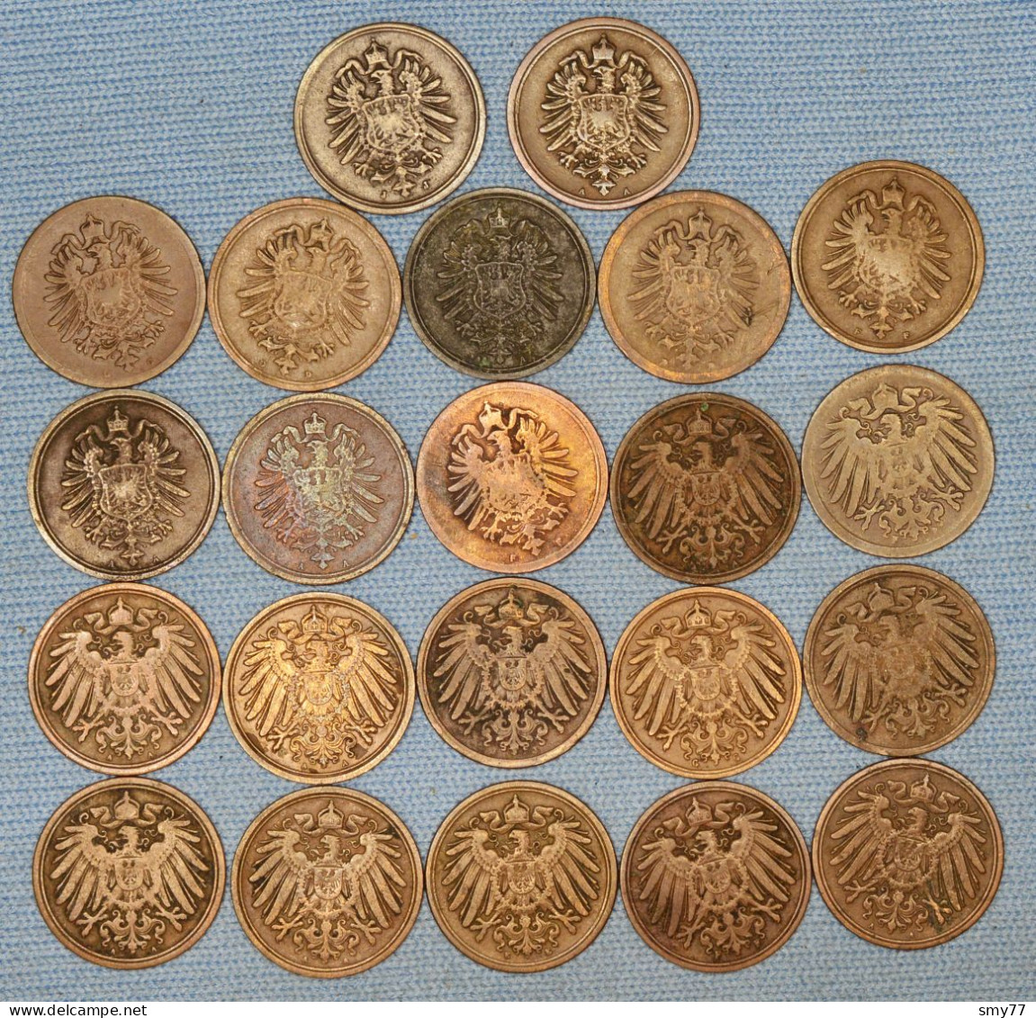 Deutsches Reich  1 Pfennig • 1875 - 1896 •  22 X  ► ALL DIFFERENT ◄  Incl. Scarcer Items • See Details • [24-299] - Verzamelingen