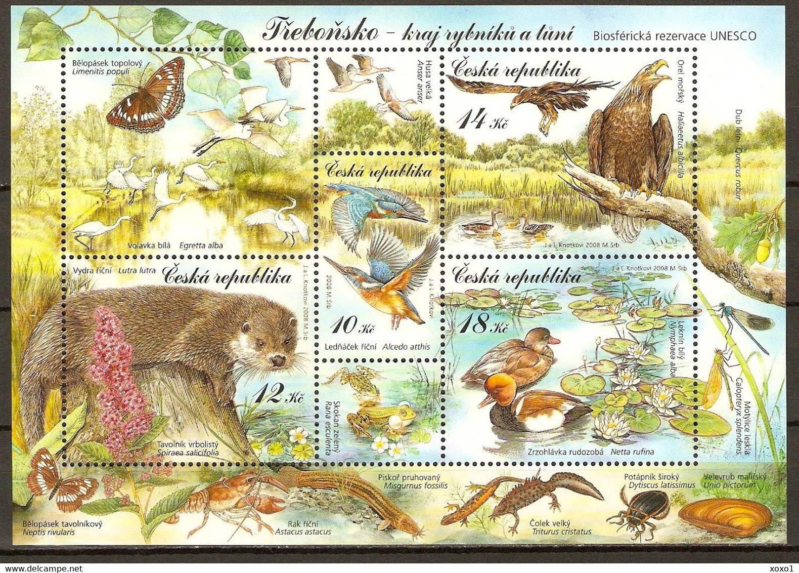 Czech Republic 2008 MiNr. (Block 30) Tschechische Republik UNESCO Birds Mammals Insects Frogs S\sh   MNH** 5.00 € - UNESCO
