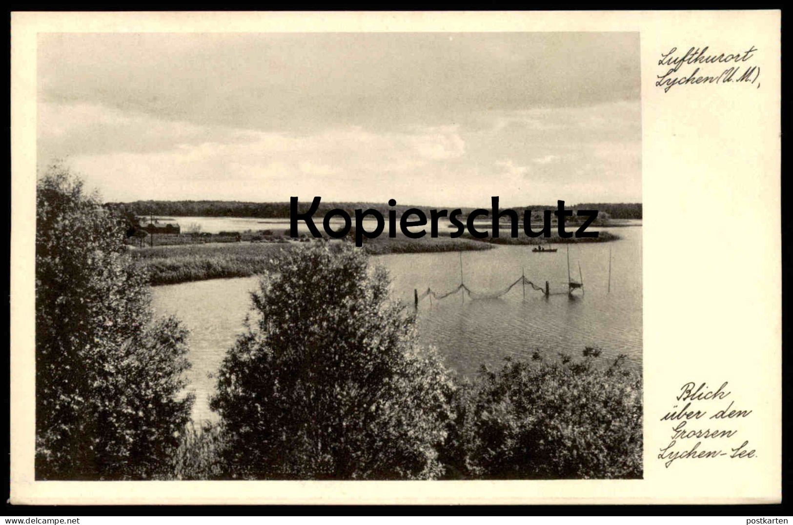 ALTE POSTKARTE LUFTKURORT LYCHEN BLICK ÜBER DEN GROSSEN LYCHEN-SEE GROSSER LYCHENSEE NETZE AK Ansichtskarte Cpa Postcard - Lychen