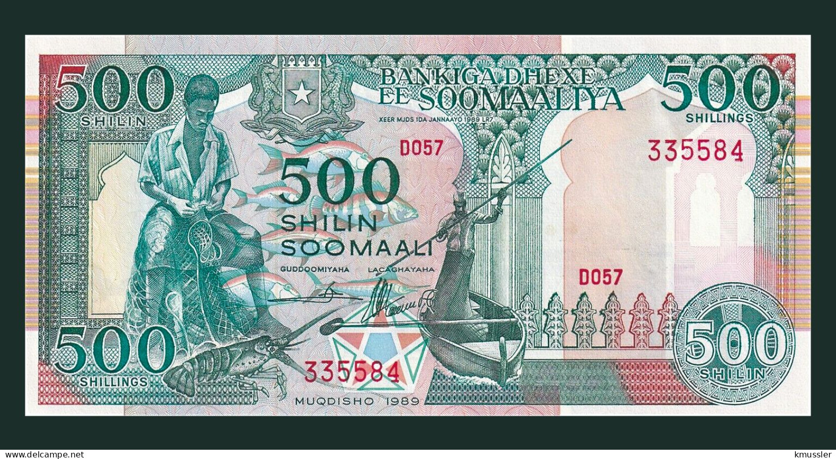 # # # Banknote Aus Somalia 500 Shillings 1989 (P-36) UNC # # # - Somalië