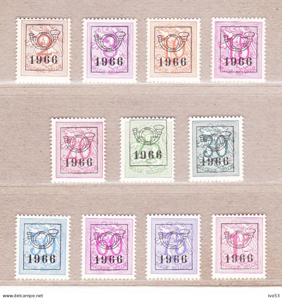 1966 Nr PRE769-79** Zonder Scharnier.Heraldieke Leeuw (59).Opdruk 1966.OBP 7,5 Euro. - Typografisch 1951-80 (Cijfer Op Leeuw)