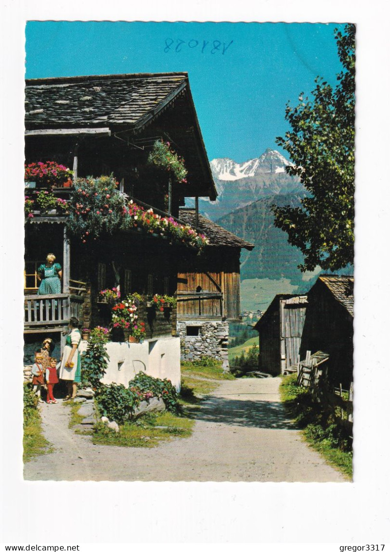 E5640) Glocknerdorf  KALS Am Großglockner - Osttirol Kinder Frauen Straße U. Häuser  - ältere AK - Kals