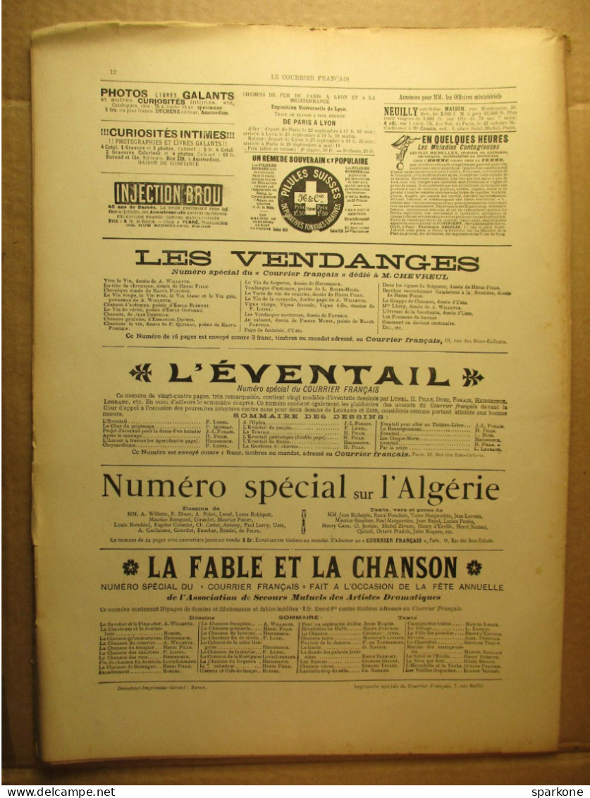 Le Courrier Français - Illustré - 7 Octobre 1894 - N° 40 - Littérature, Beaux Arts, Théatres, Médecine, Finance - Tijdschriften - Voor 1900