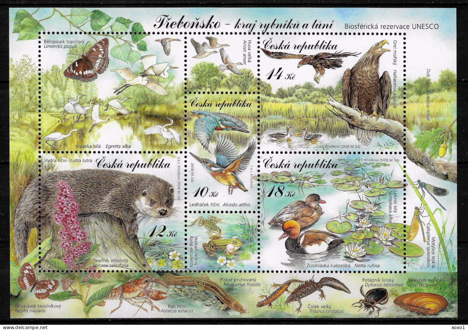 Czech Republic 2008 MiNr. (Block 30) Tschechische Republik UNESCO Birds Mammals Insects Frogs S\sh   MNH** 5.00 € - Águilas & Aves De Presa