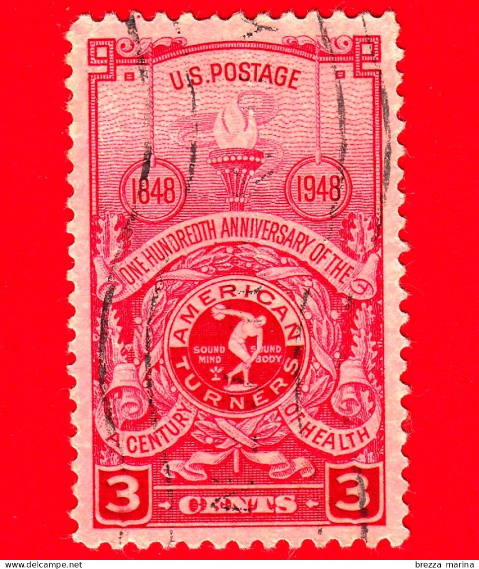 USA - STATI UNITI - Usato - 1948 - Tornitori Americani - Torcia Ed Emblema - 3 - Used Stamps