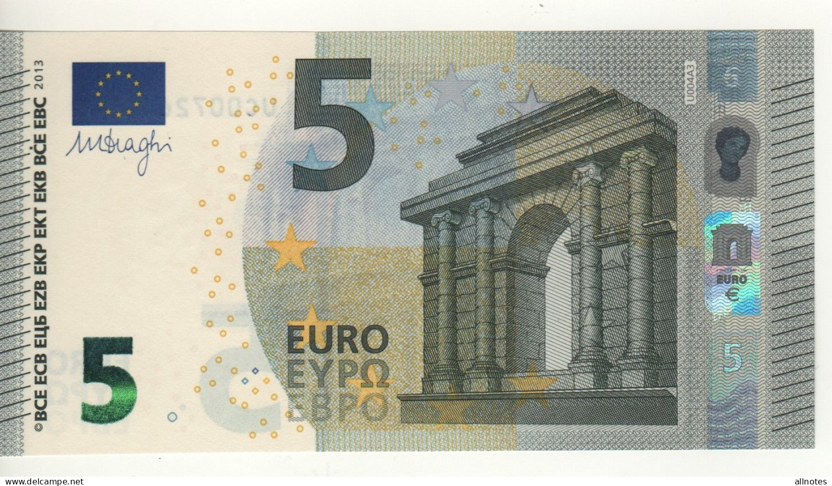 5 EURO  "France"    DRAGHI   U 004 A3    UC0072644527 /  FDS - UNC - 5 Euro