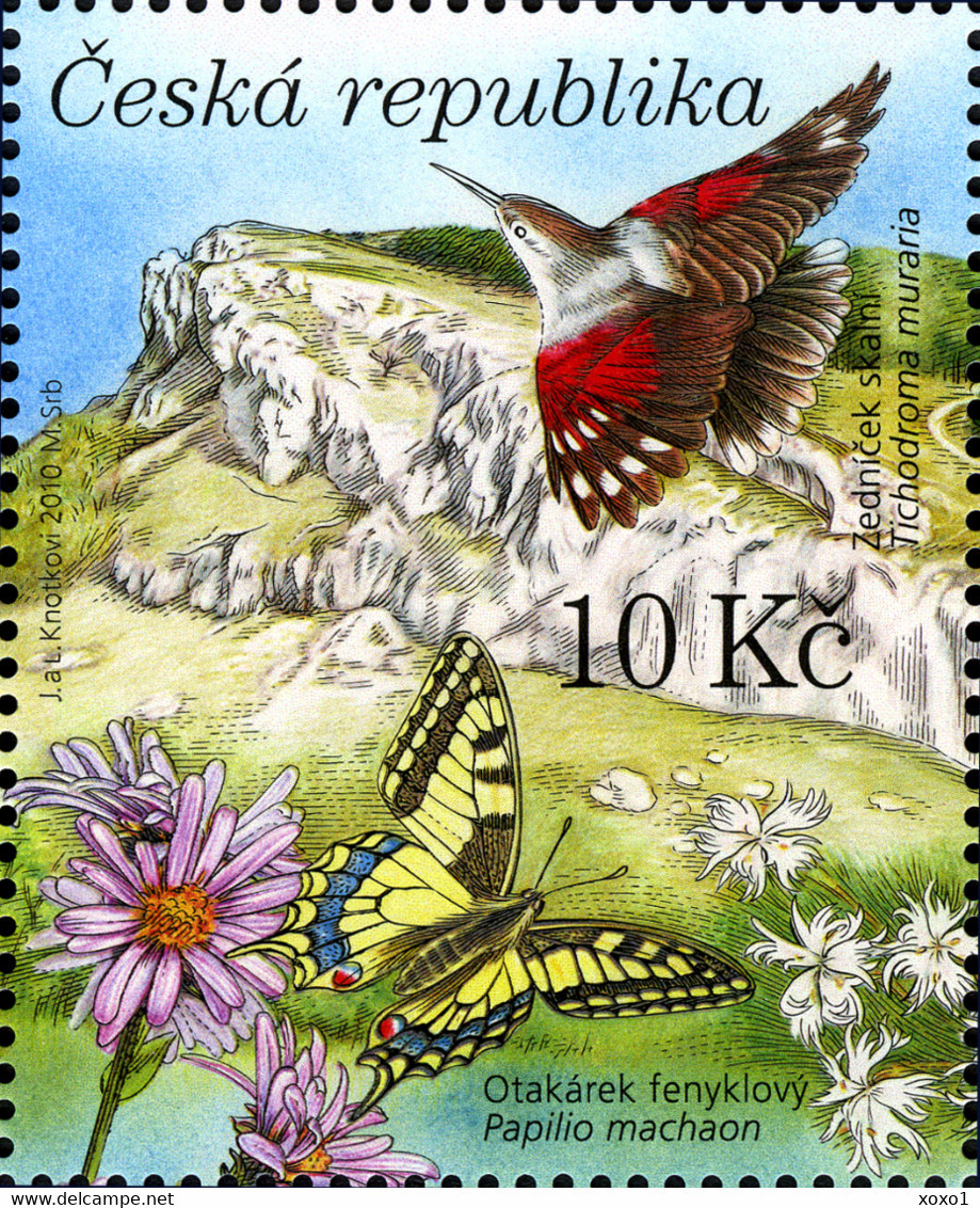 Czech Republic 2010 MiNr. (Block 42) Tschechische Republik UNESCO Birds Mammals Insects Butterflies S\sh   MNH** 5.00 € - Other & Unclassified