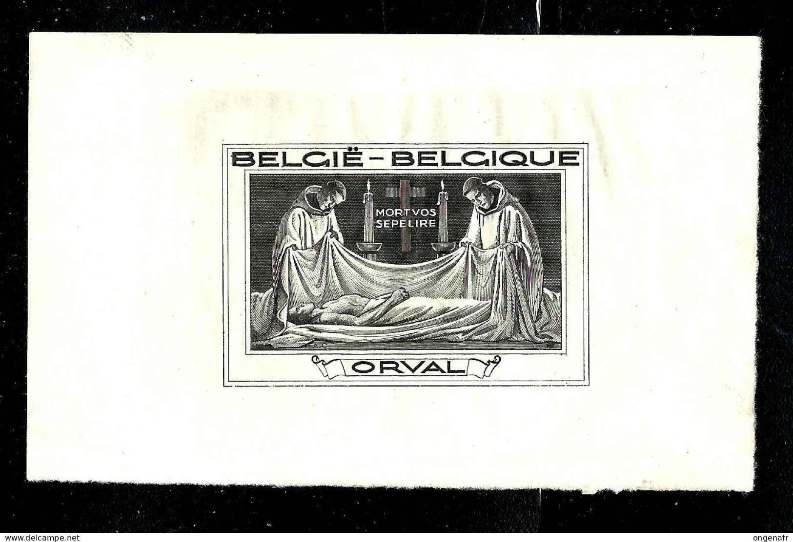 ORVAL: épreuve Du Baron De Stalins -  N° 4407 Catalogue STES  + Certificat Michaux  - RRR - ( 105 Mm X 65 Mm) - Essais & Réimpressions