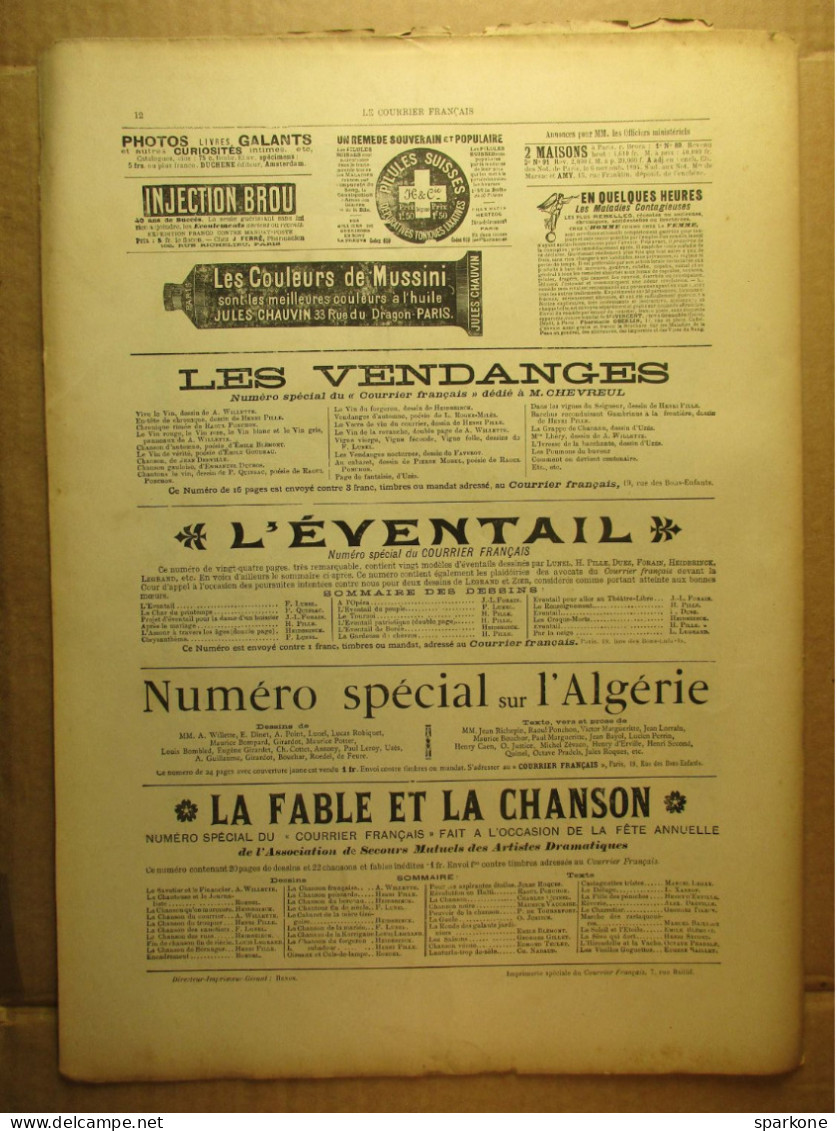 Le Courrier Français - Illustré - 21 Octobre 1894 - N° 42 - Littérature, Beaux Arts, Théatres, Médecine, Finance - Tijdschriften - Voor 1900