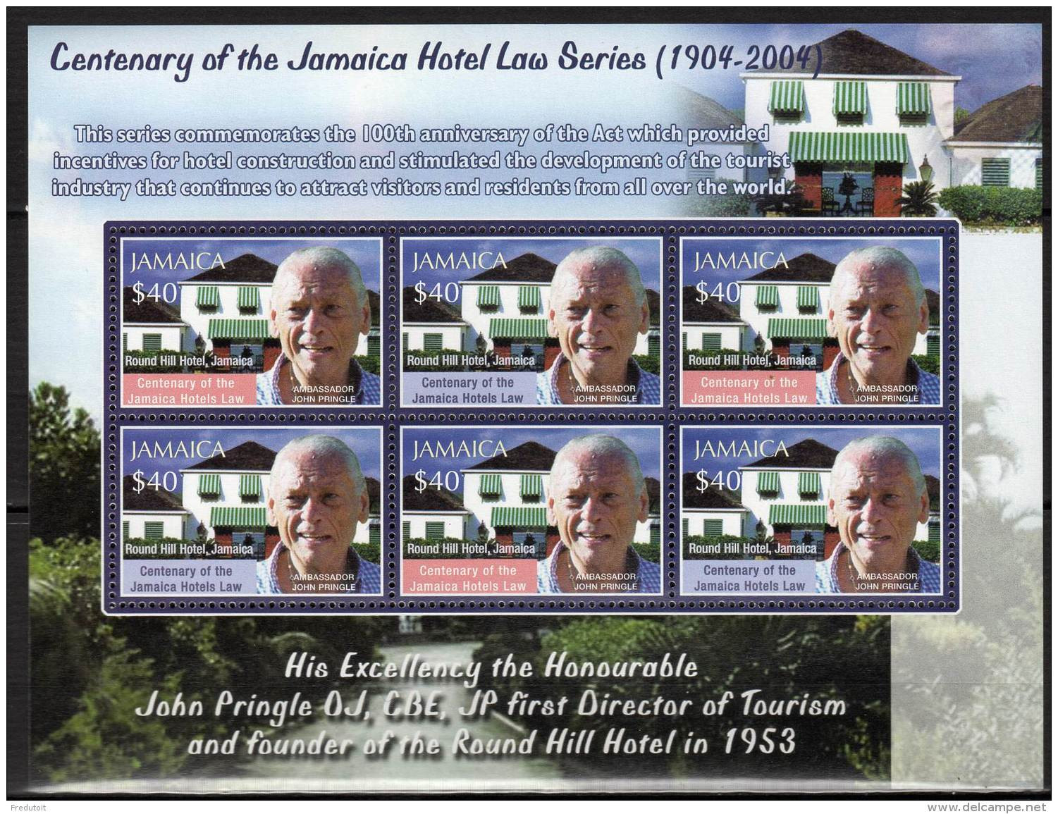 JAMAIQUE - Feuille N°1056/7 ** (2004) Hotellerie Et Tourisme - Giamaica (1962-...)
