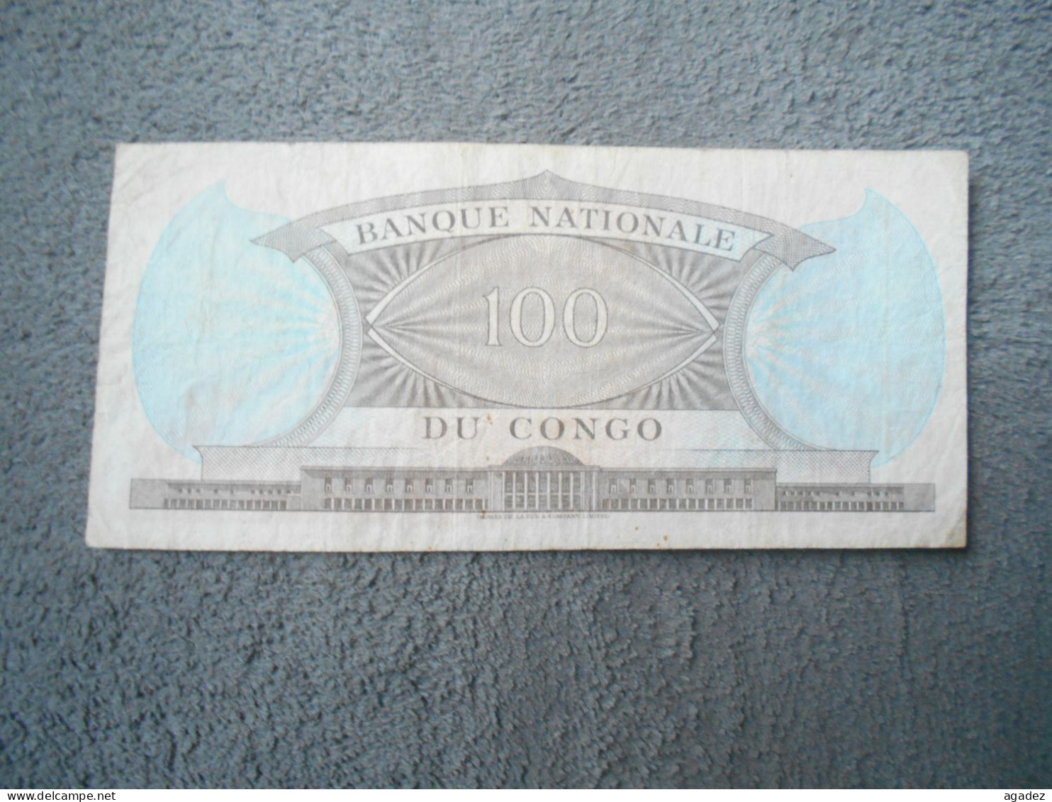 Ancien Billet De Banque Congo Belge 1962 Cent Francs - Autres & Non Classés