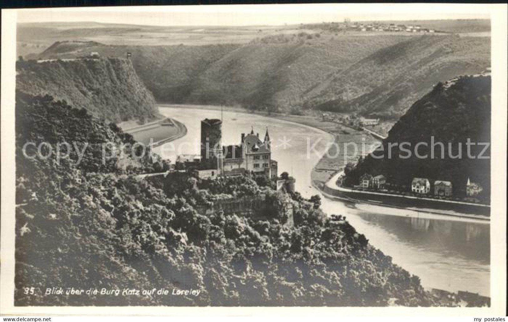 72278753 St Goarshausen Panorama Mit Burg Katz Loreley Felsen Rheintal Rheingold - Loreley