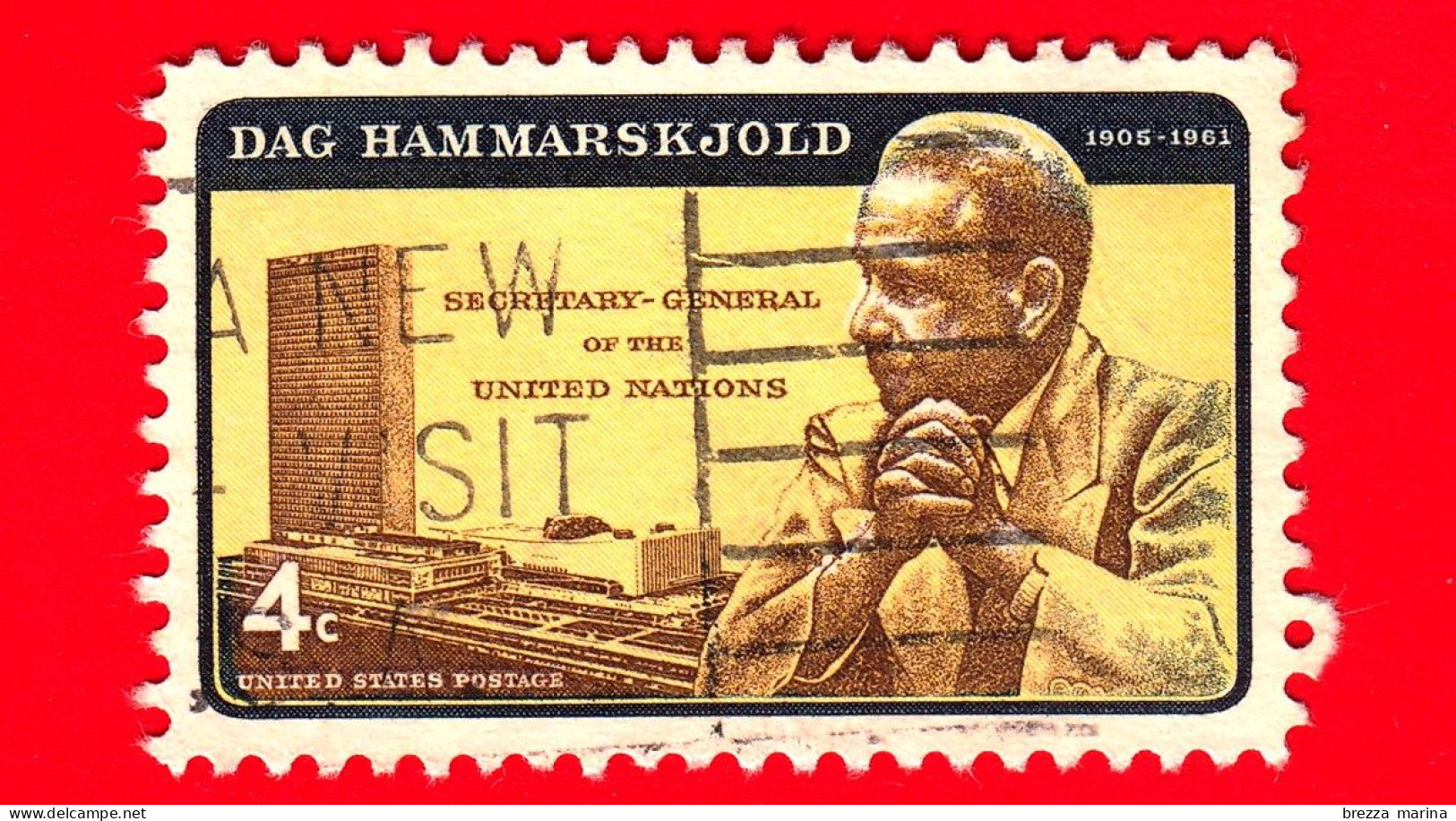 USA - STATI UNITI - Usato - 1962 - Dag Hammarskjold - Sede Delle Nazioni Unite - 4 - 3a. 1961-… Oblitérés