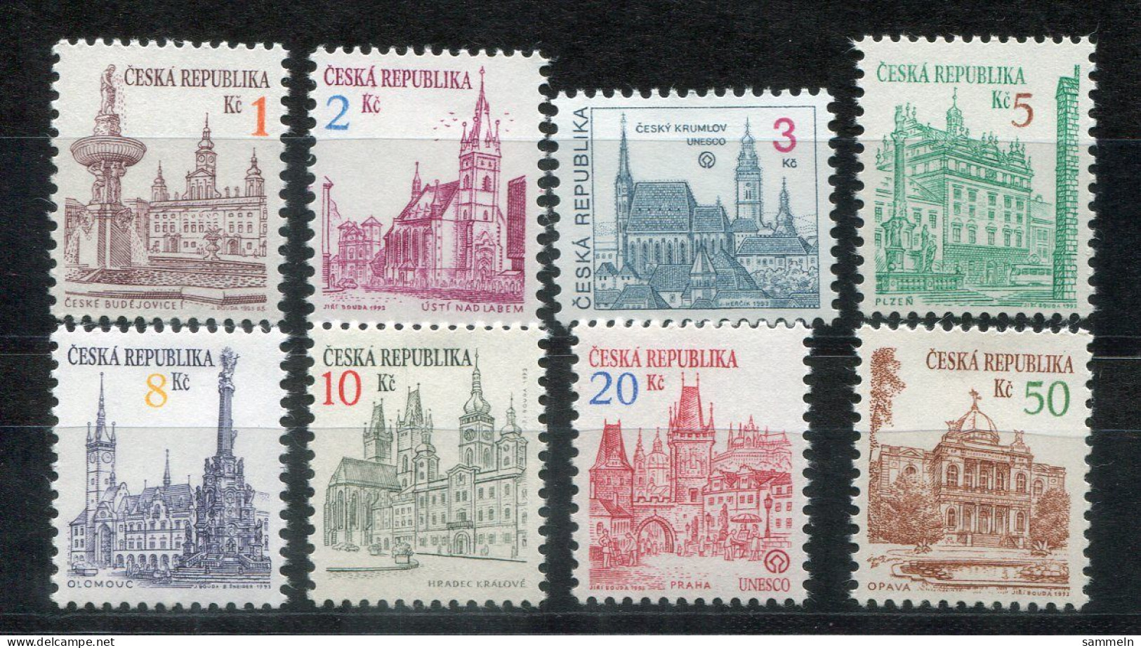 TSCHECHISCHE REPUBLIK 12-19 Mnh - Dauerserie, Definitives - CZECH REPUBLIC / RÉPUBLIQUE TCHÈQUE - Unused Stamps