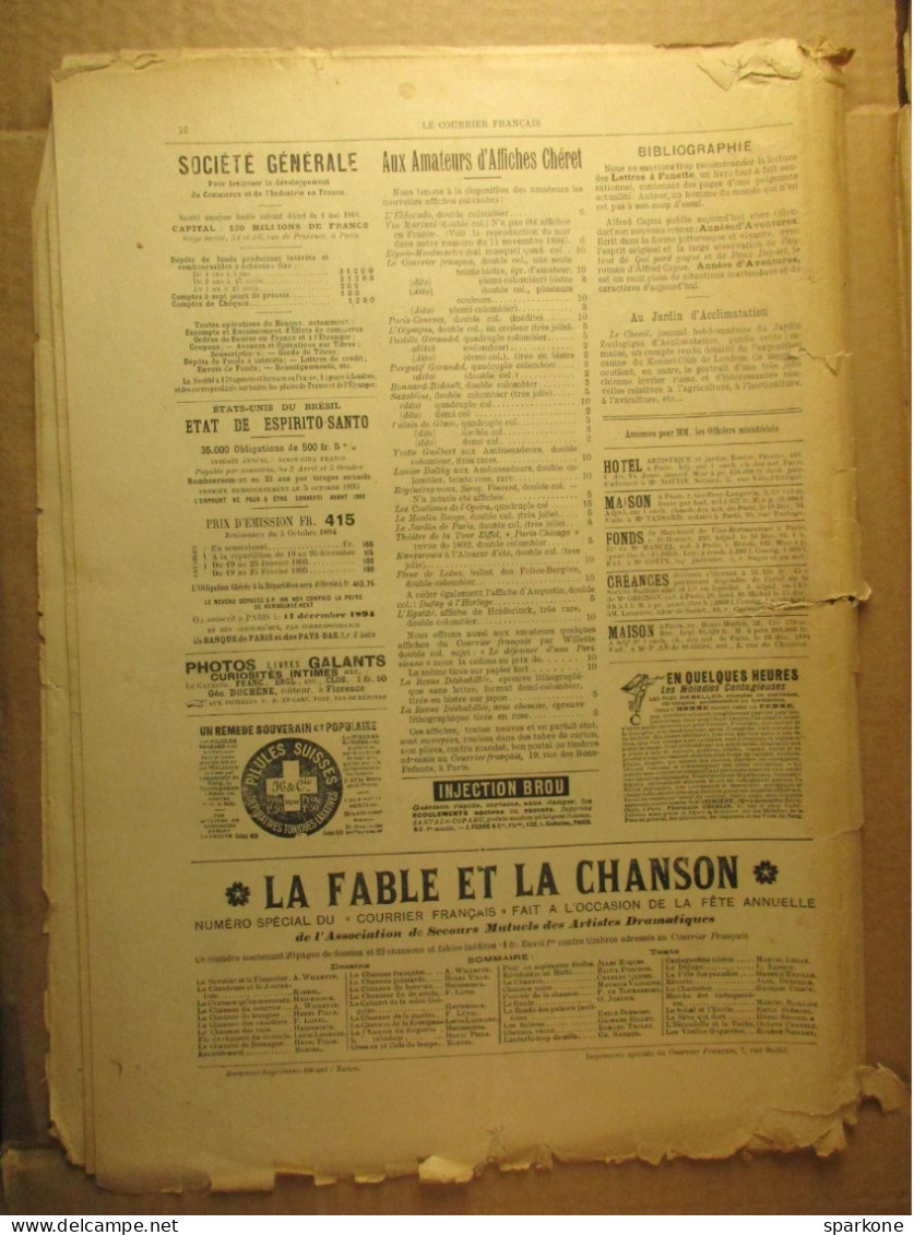 Le Courrier Français - Illustré - 9 Décembre 1894 - N° 49 - Littérature, Beaux Arts, Théatres, Médecine, Finance - Magazines - Before 1900