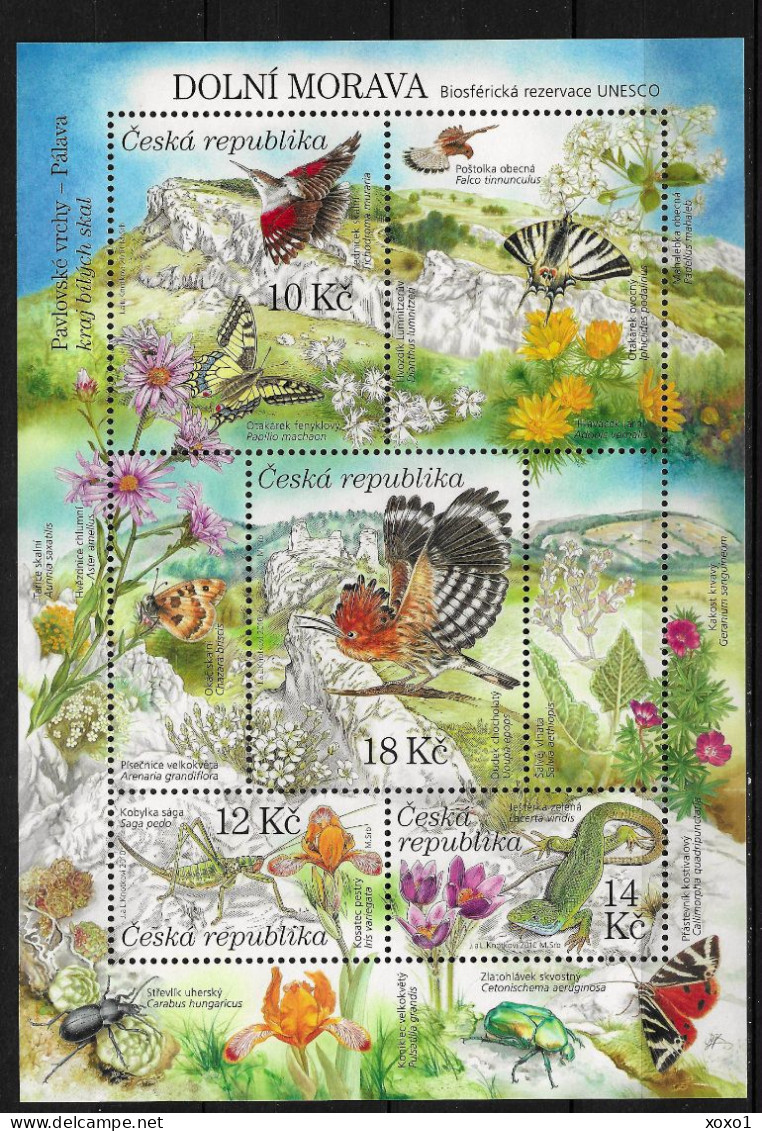 Czech Republic 2010 MiNr. (Block 42) Tschechische Republik UNESCO Birds Mammals Insects Butterflies S\sh   MNH** 5.00 € - UNESCO