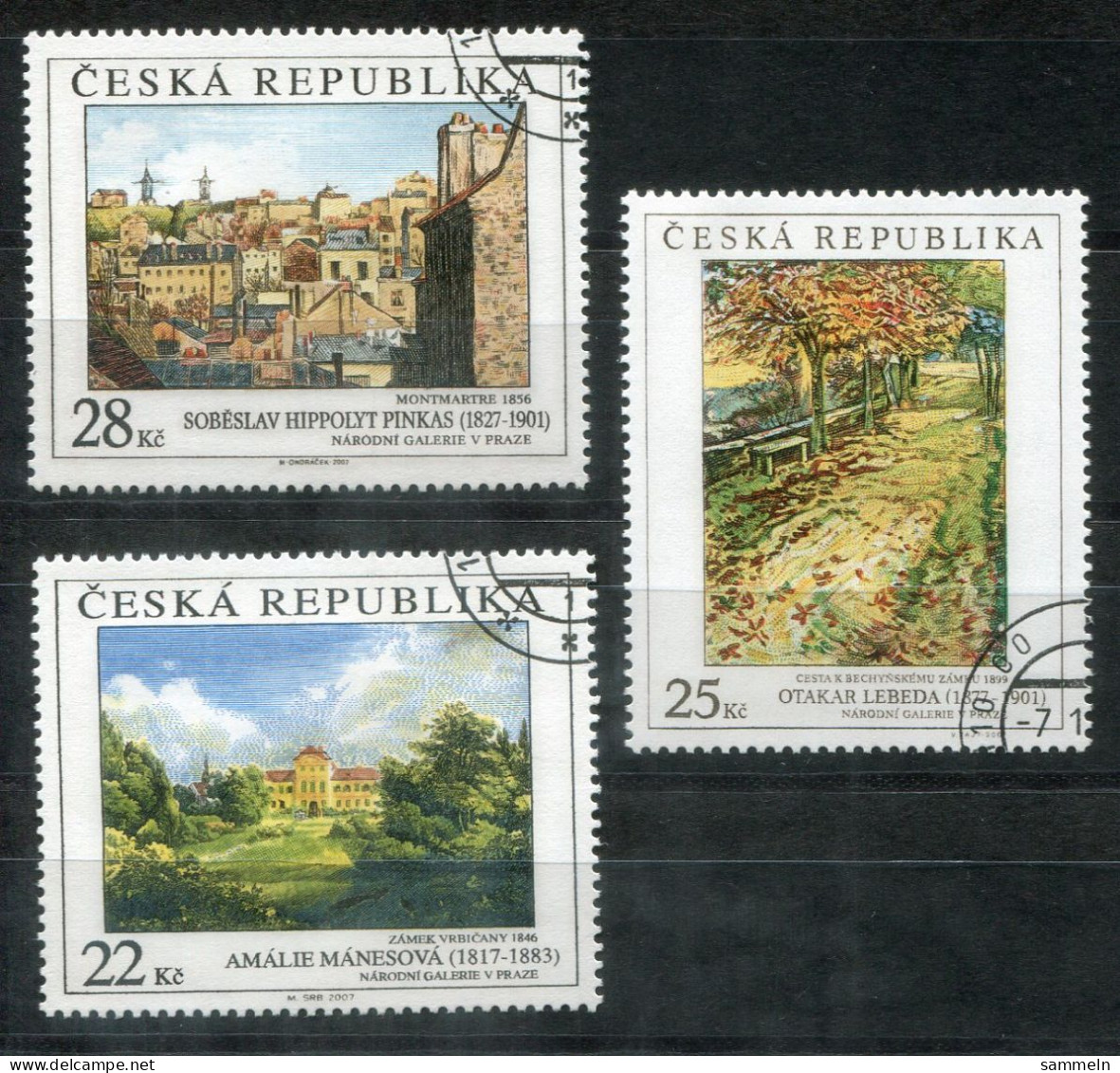 TSCHECHISCHE REPUBLIK 532-534 Canc. - Gemälde, Paintings, Peintures - CZECH REPUBLIC / RÉPUBLIQUE TCHÈQUE - Used Stamps