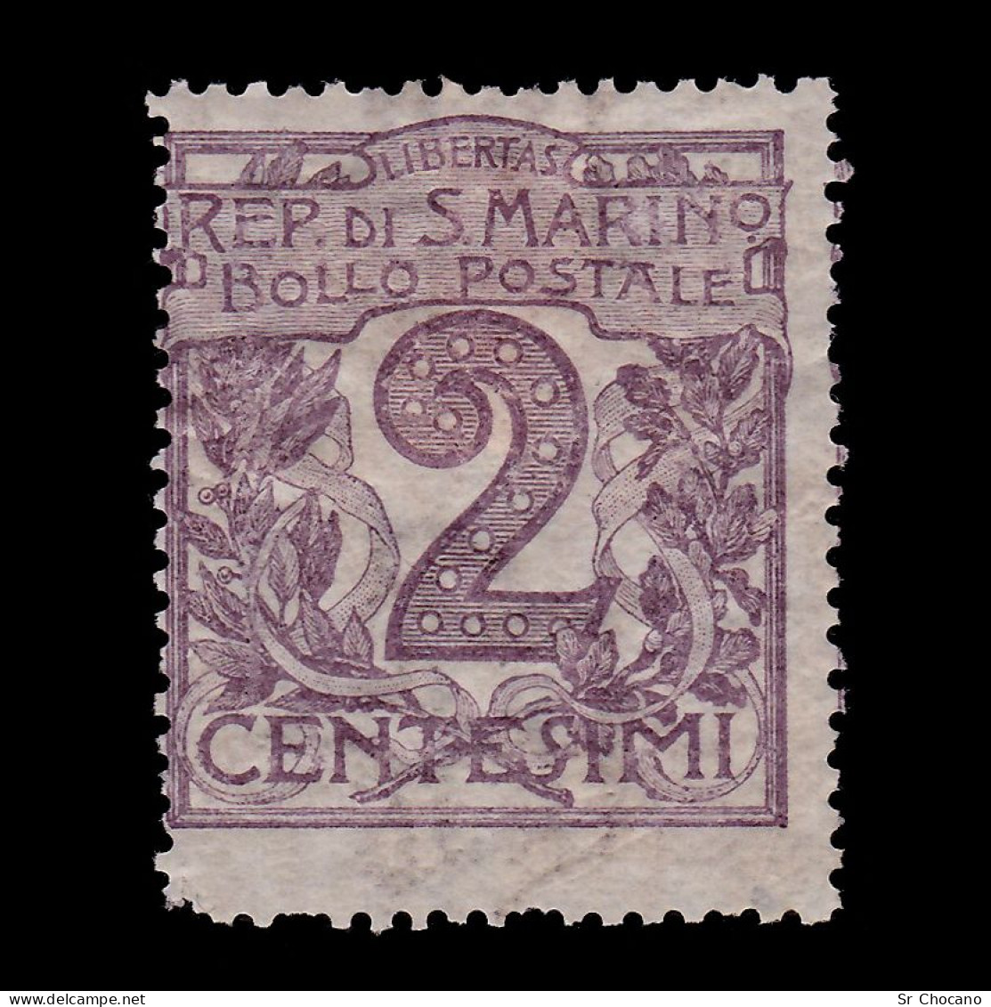 SAN MARINO STAMP.1922.2c Violet.SOCTT 40.MH. - Neufs