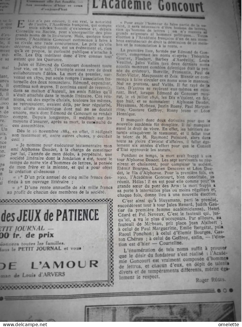 P J 26/DRAME MONT SAINT BERNARD /ACADEMIE GONCOURT /HENRI MONNIER /JOSEPH PRUD HOMME/RAQUEL MELLER /CALENDRIER 1927 - Le Petit Journal