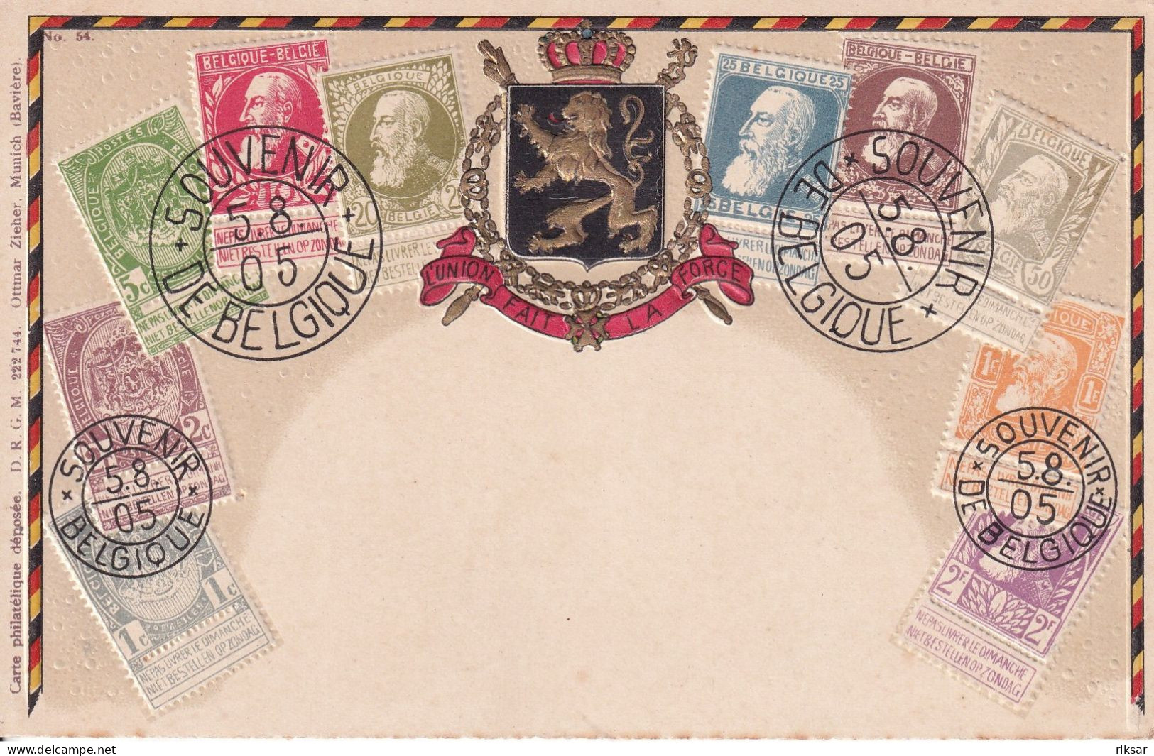 BELGIQUE(TIMBRE) CARTE GAUFREE - Briefmarken (Abbildungen)