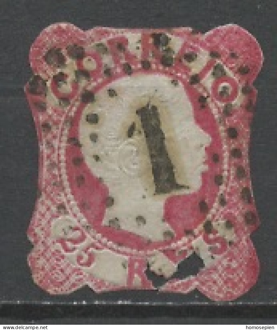 Portugal 1856-58 Y&T N°12 - Michel N°12 (o) - 25r Don Pedro V - Used Stamps