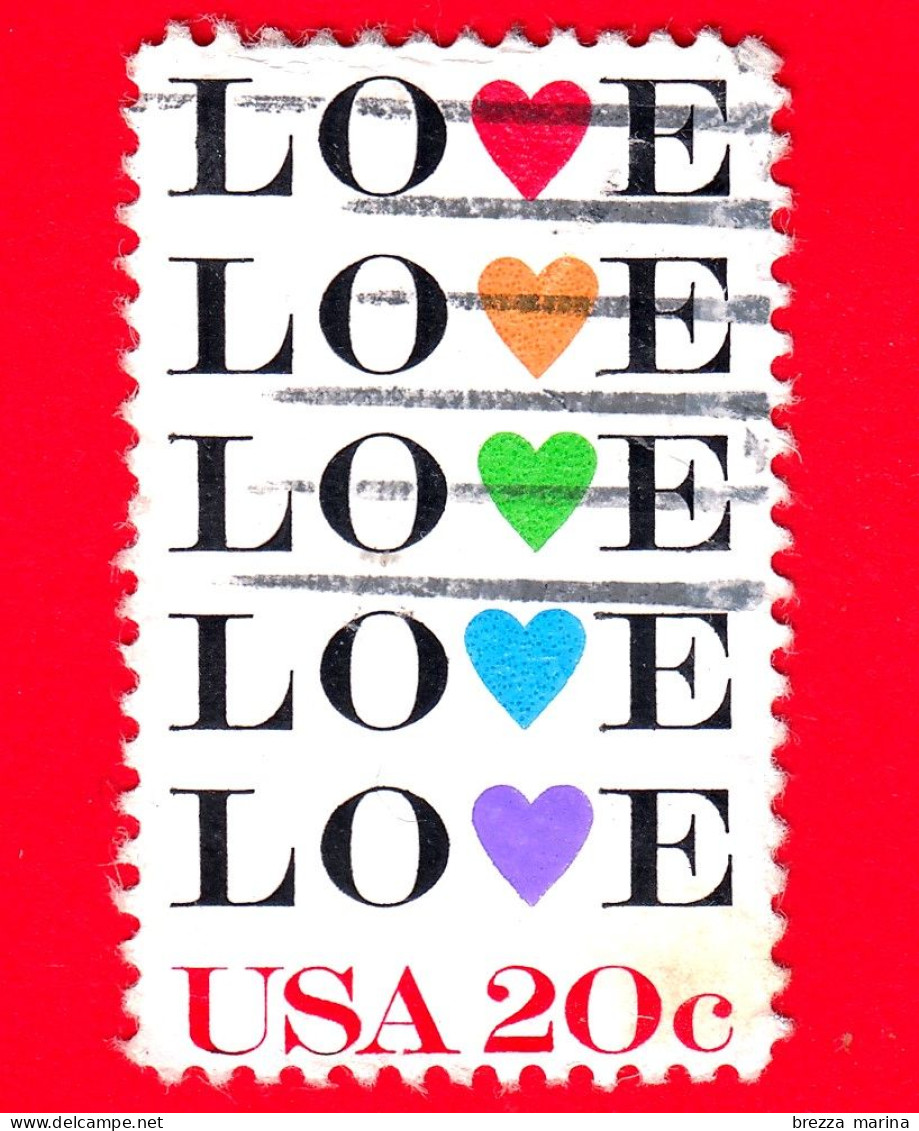 USA - STATI UNITI - Usato - 1984 - Love - 1984 Series - Amore - Cuori - 20 - Gebruikt