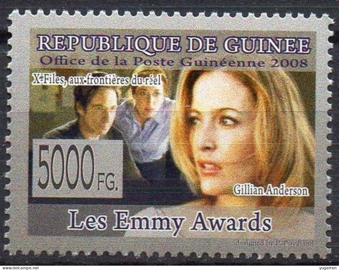 GUINEA - 1v - MNH - Gillian Anderson - Cinema - Movies - Film - Kino - Cine - X-Files - Emmy Awards - Films - Cinema
