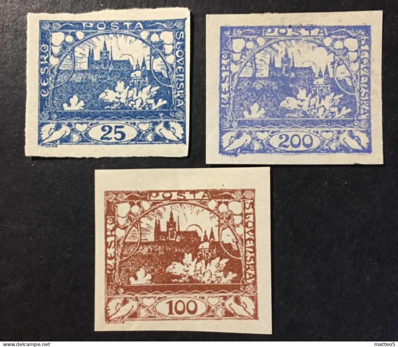 1919 Czechoslovakia -  Prague Castle 200 - Unused ( Mint Hinged ) - Unused Stamps