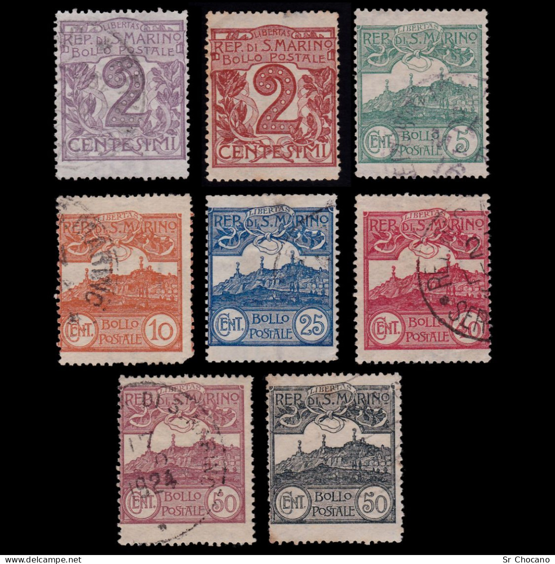 SAN MARINO STAMPS.1903/25.SET 8 .USED. - Usati