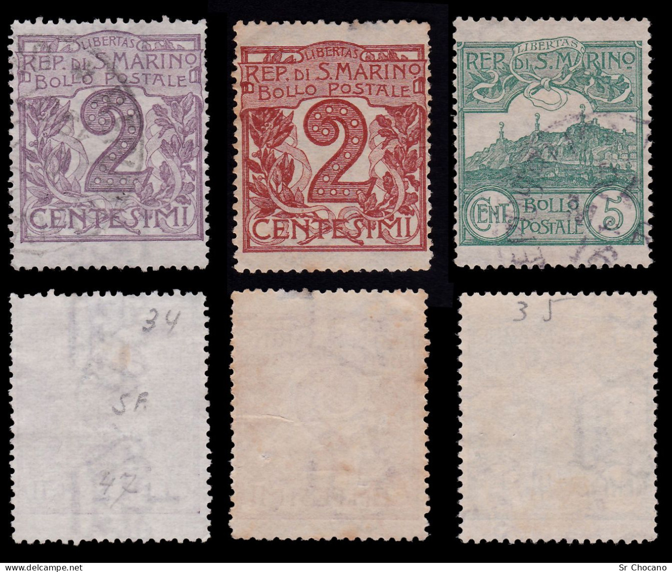 SAN MARINO STAMPS.1903/25.SET 8 .USED. - Gebruikt