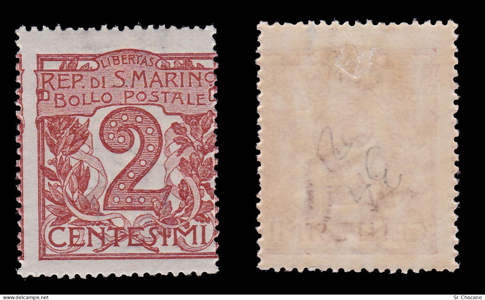 SAN MARINO STAMP.1921.2c Org Brn .SOCTT 41.MH. - Neufs