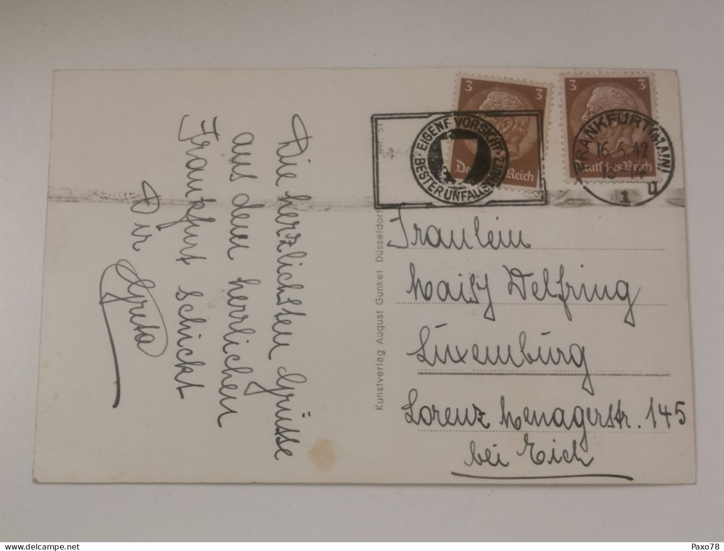 Postkarte, Oblitéré Frankfurt 1942 Envoyé à Luxembourg - 1940-1944 German Occupation