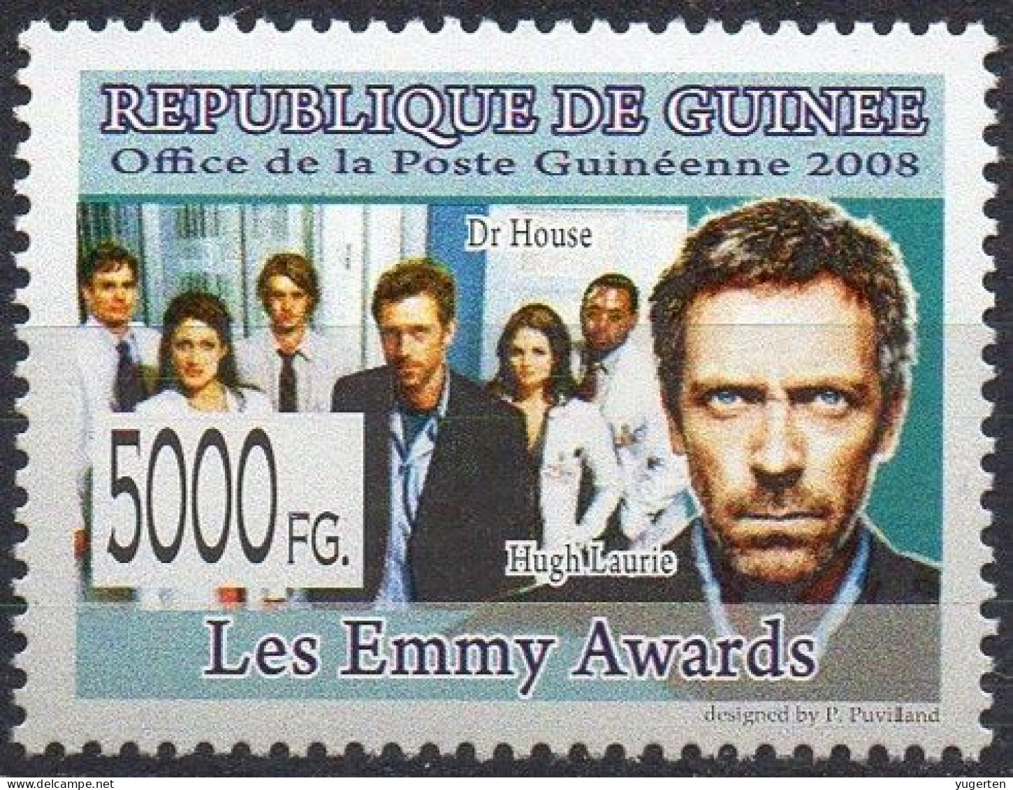 GUINEA - 1v - MNH - Hugh Laurie - Cinema - Movies - Film - Kino - Cine - The Sopranos - Emmy Awards - Films - Cinema