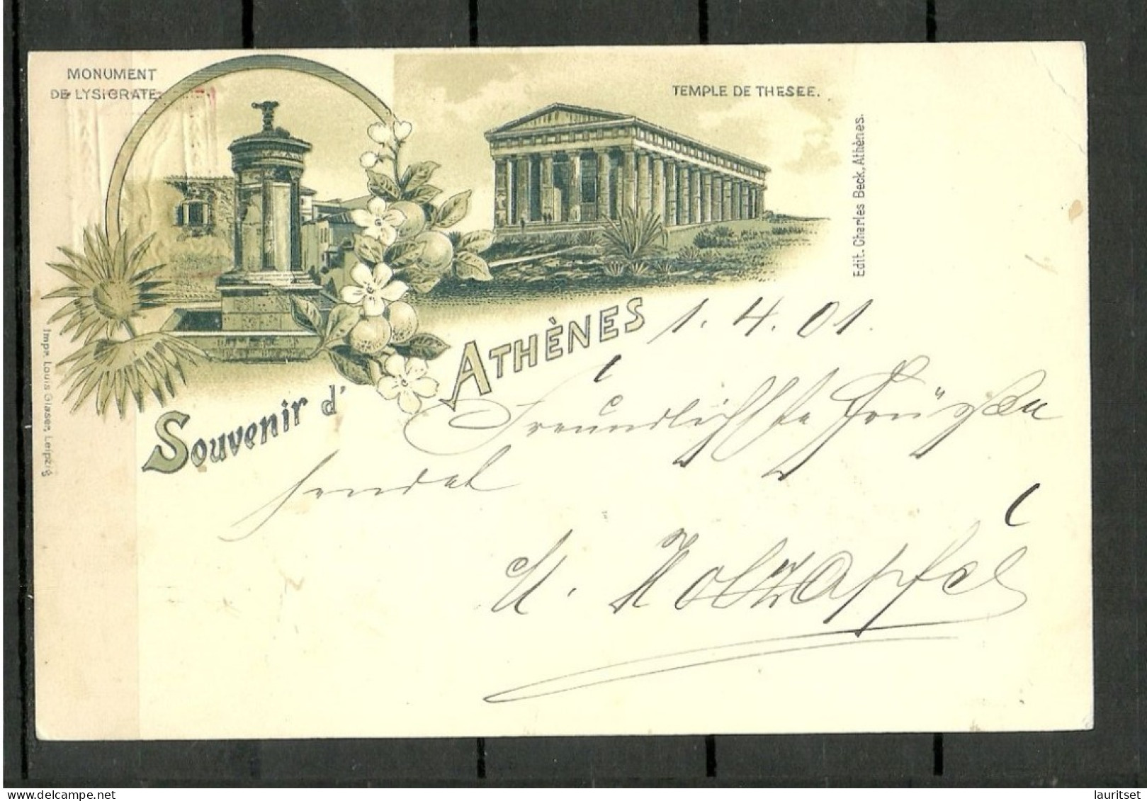 GREECE Souvenir D`Athenes, Postal Stationery Card, Used, O 1901 , Sent To Finland Wasa - Griechenland