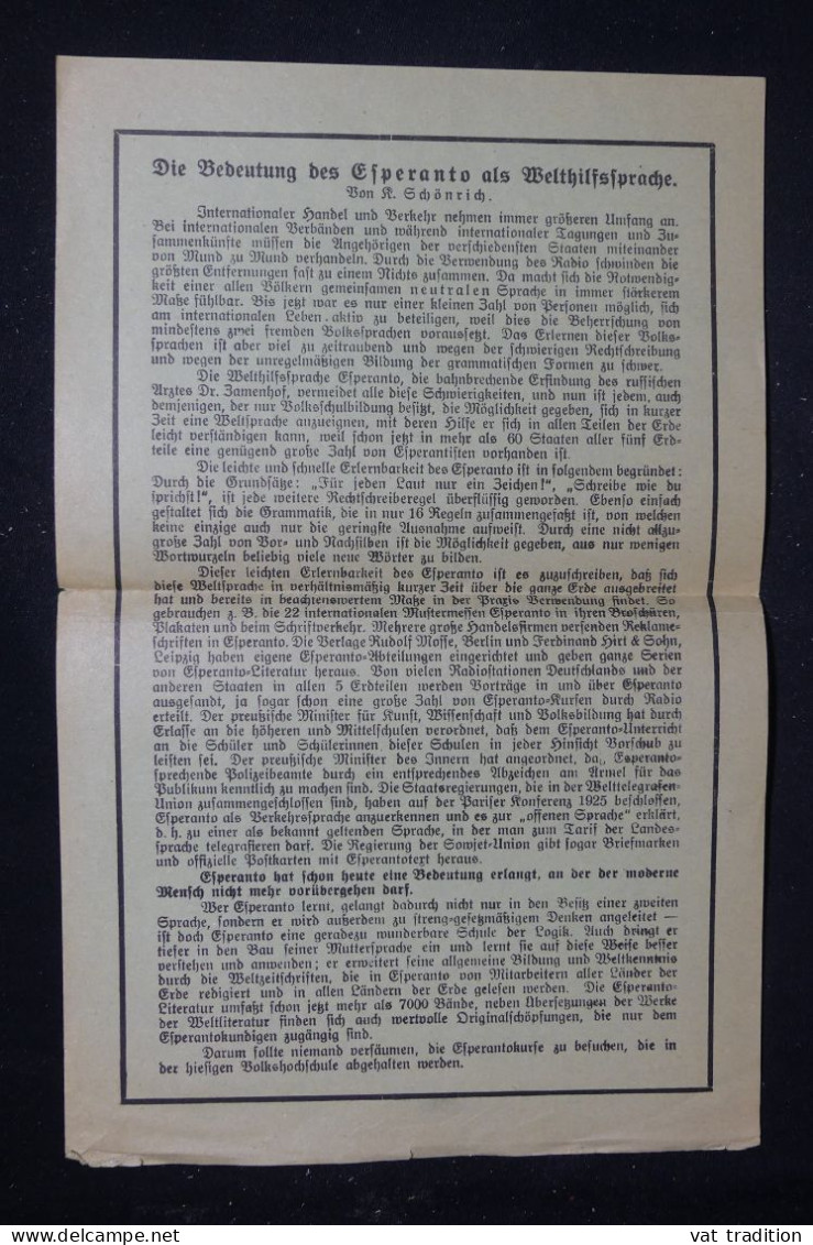 VIEUX PAPIERS  - Vieux Papier En Allemand Sur L'Esperento - L 150694 - Collections