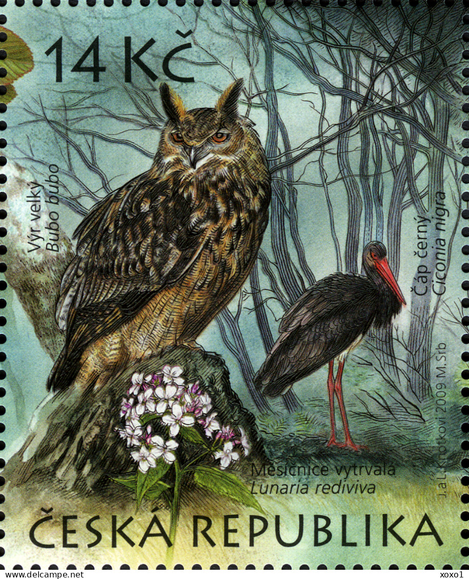 Czech Republic 2009 MiNr. (Block 38) Tschechische Republik UNESCO Birds Owls Mammals Butterflies S\sh   MNH** 5.00 € - Owls
