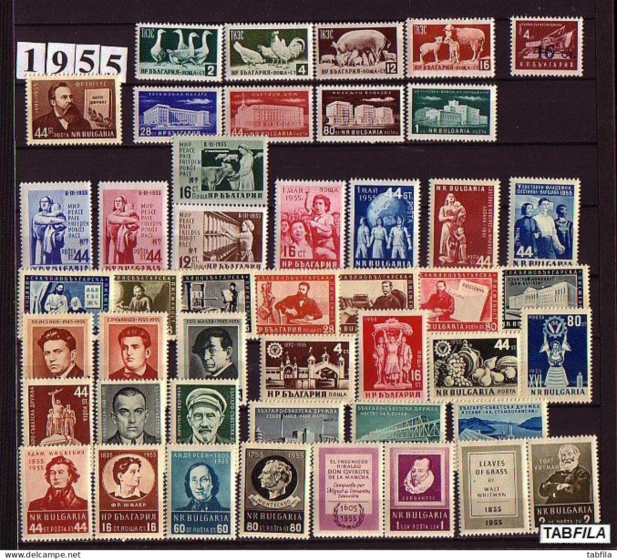BULGARIA - 1955 - Comp ** Yvert 806 - 850 / Mi 935/978 MNH - Unused Stamps