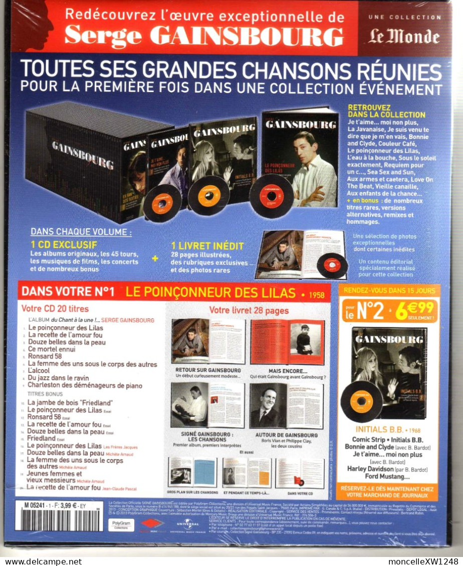 Serge Gainsbourg - Livret-disque N°1 "Signé Gainsbourg" 1958 (2013 - Le Monde) - Limited Editions