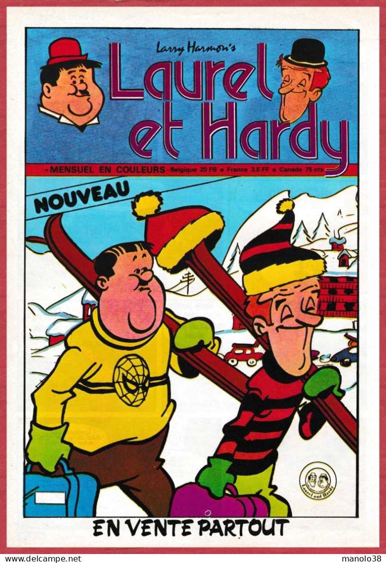 Laurel Et Hardy. Publicité Pour La Parution Mensuel De Ce Nouveau Magazine Paru En 1980. - Publicités