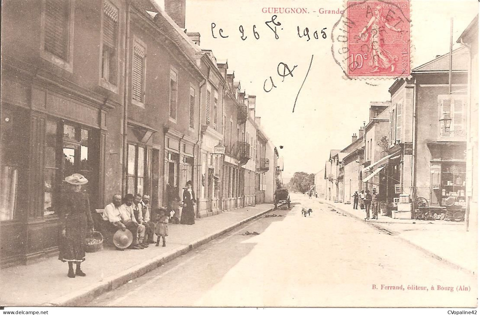 GUEUGNON (71) Grande Rue En 1905 (Belle Animation) - Gueugnon