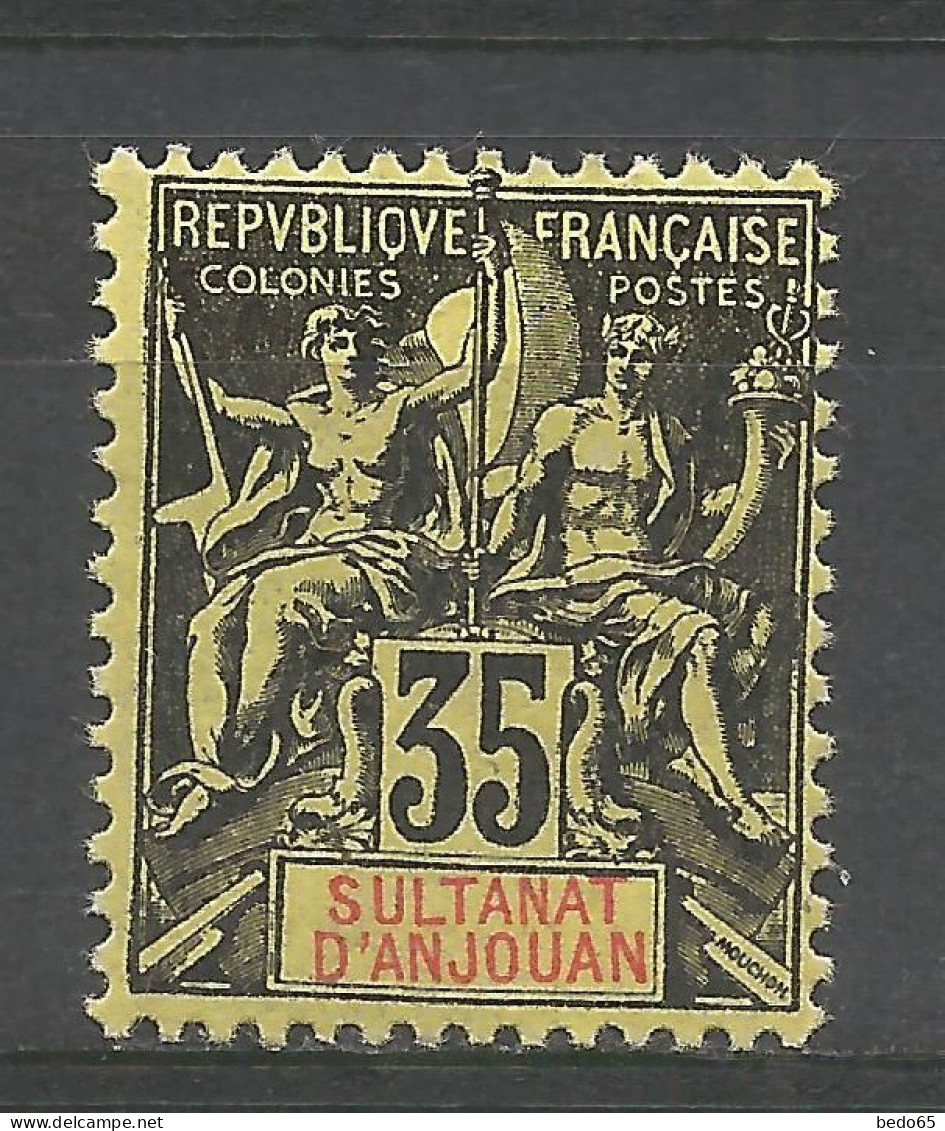 ANJOUAN N° 17 Gom Coloniale NEUF**  SANS CHARNIERE / Hingeless / MNH - Unused Stamps